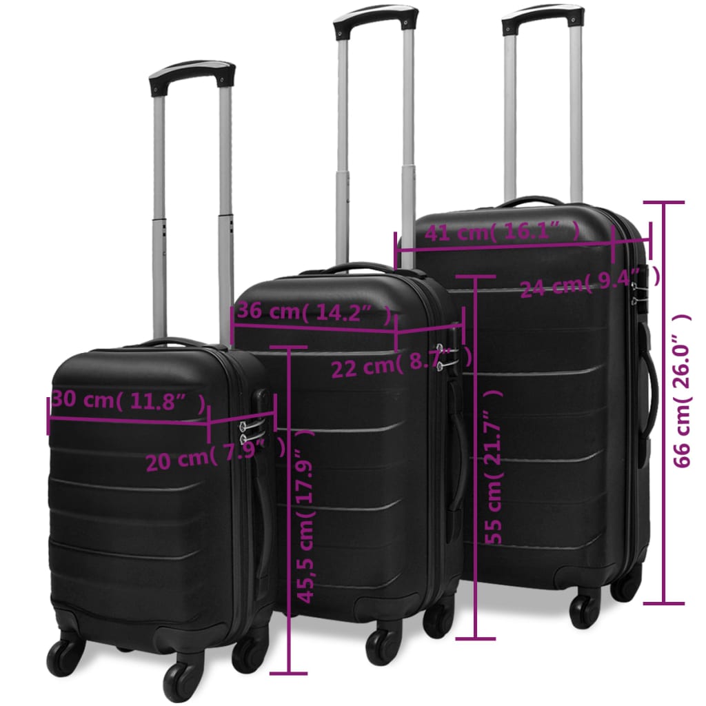 3-Piece Hardshell Suitcase Set with 4 Spinner Wheels, detail view 6