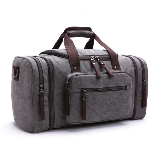 The Canvas Weekender in Light Gray – Waterproof Overnight Holdall