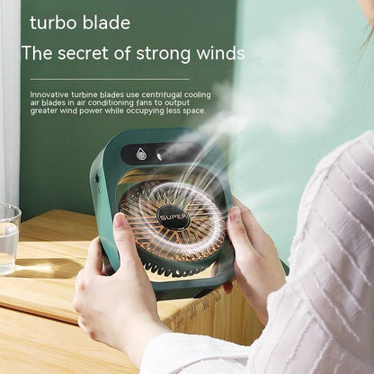 Stay Cool Anywhere: Portable USB Rechargeable Misting Fan & Humidifier with 3 Speed Settings