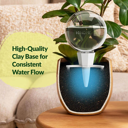 4 Stück Bewässerungskugeln Für Zimmerpflanzen, Selbstbewässerung Wasserspender Pflanzen Mit Tonbasis, Automatische Pflanzen Bewässerung, Plant Self-Watering Globes (Weiß)
