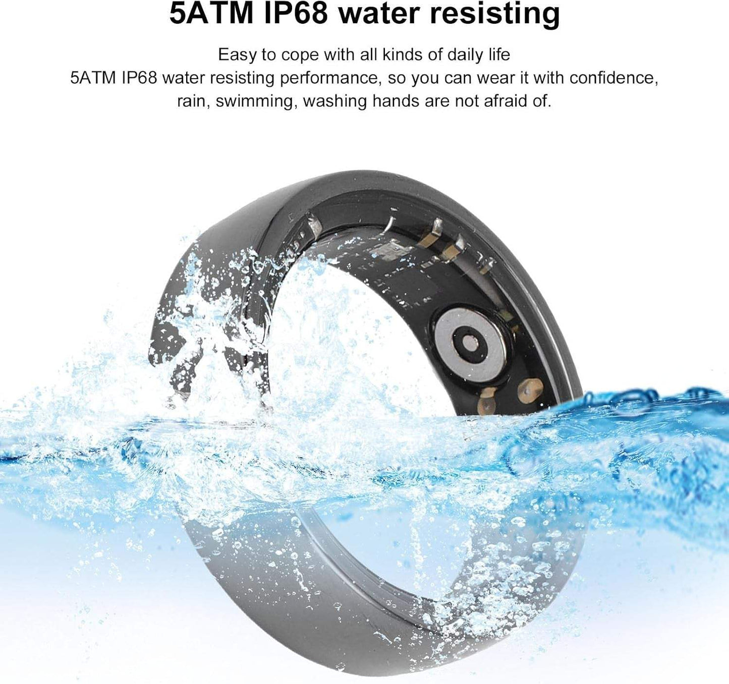 NFC Smart Ring, Health Tracker Ring Mit Multi Sport Modus, Schrittzähler, IP68 Wasserresistenz Für Den Täglichen Gebrauch