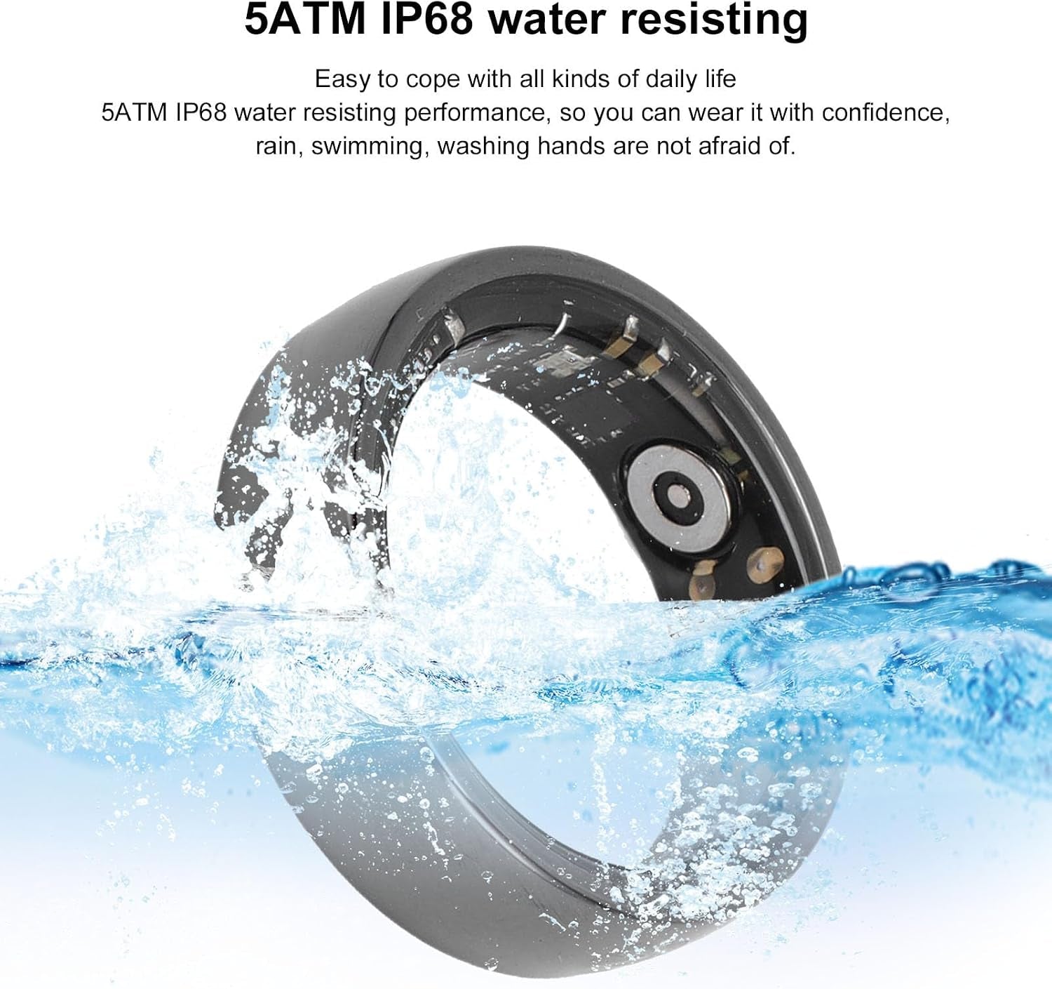 NFC Smart Ring, Health Tracker Ring Mit Multi Sport Modus, Schrittzähler, IP68 Wasserresistenz Für Den Täglichen Gebrauch