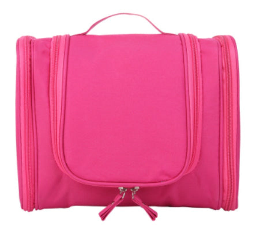 Water-Resistant Travel Cosmetic Bag in Rose Red