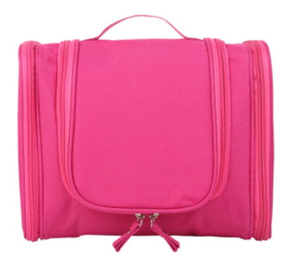 Water-Resistant Travel Cosmetic Bag in Rose Red