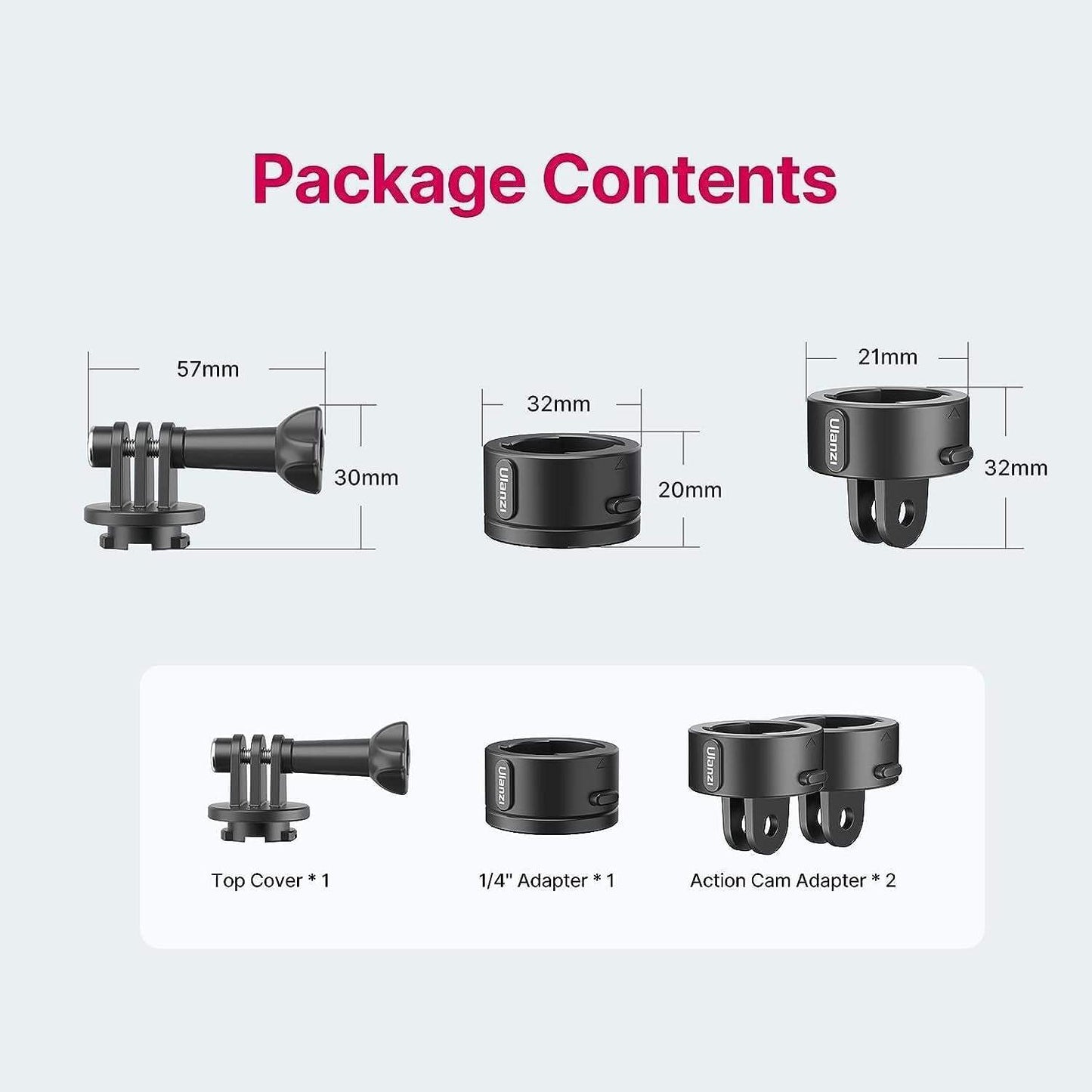 ULANZI Action Camera Kugel Verbindung Schnalle Magnetische Schnellverschluss, 1/4'' Schraube & Schnittstelle, Starke Magnetische & Sichere Verriegelung Kompatibel Mit DJI OSMO Action Camera