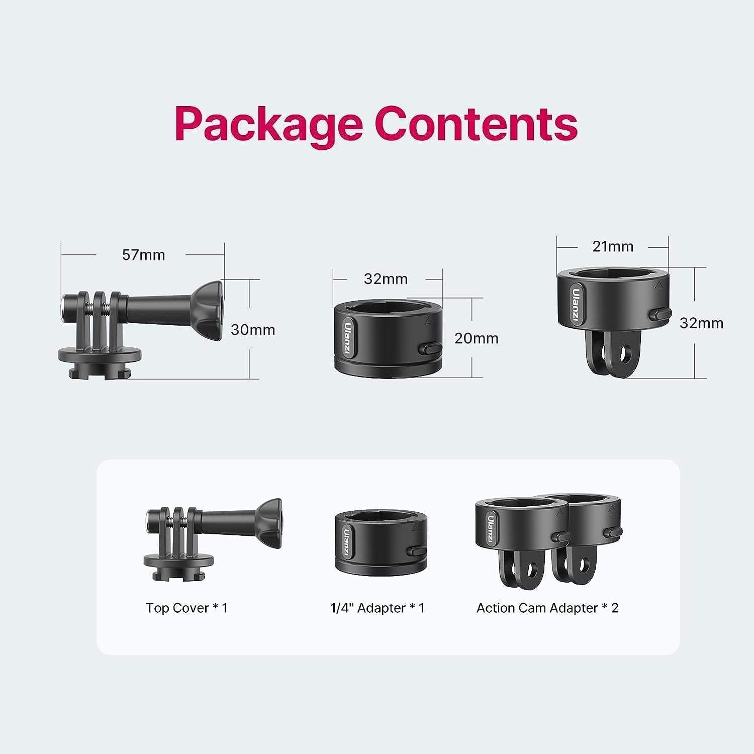 ULANZI Action Camera Kugel Verbindung Schnalle Magnetische Schnellverschluss, 1/4'' Schraube & Schnittstelle, Starke Magnetische & Sichere Verriegelung Kompatibel Mit DJI OSMO Action Camera