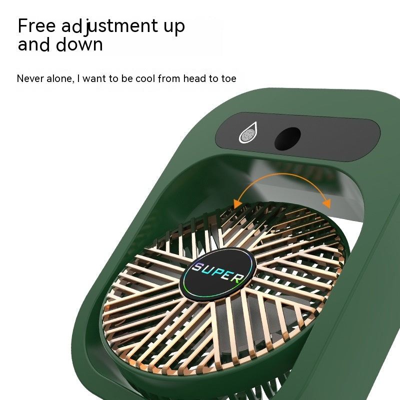 Stay Cool Anywhere: Portable USB Rechargeable Misting Fan & Humidifier with 3 Speed Settings