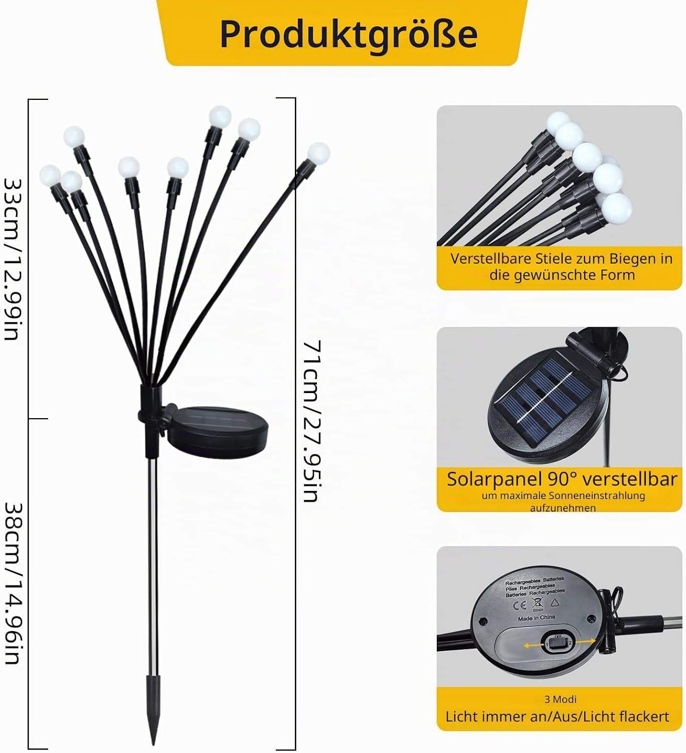 Solar Licht Outdoor Wasserdicht Firefly, Schwingende Garten Dekoration Outdoor Hof Firefly Garten Licht Straße Zaun 2PCS