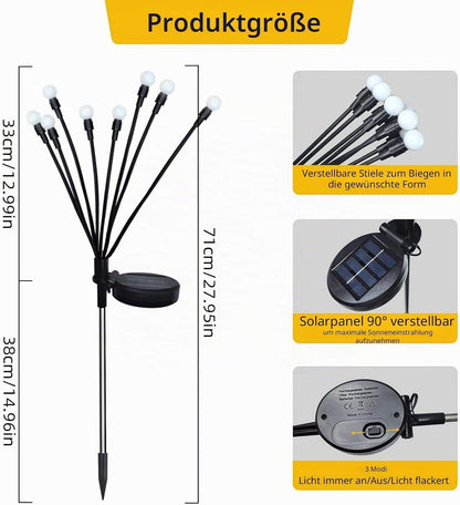 Solar Licht Outdoor Wasserdicht Firefly, Schwingende Garten Dekoration Outdoor Hof Firefly Garten Licht Straße Zaun 2PCS