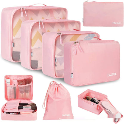 Packing Cubes in Pink – 8-Piece Suitcase Organizer Set