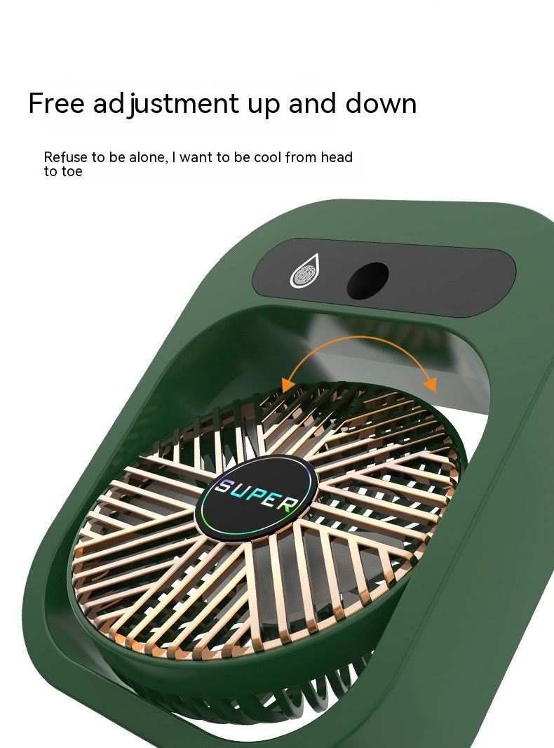 Stay Cool Anywhere: Portable USB Rechargeable Misting Fan & Humidifier with 3 Speed Settings