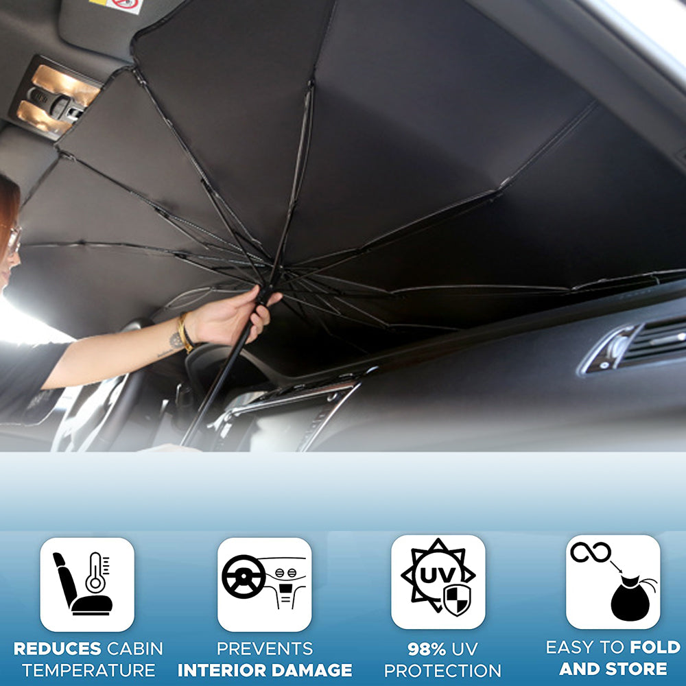 Faltbarer Auto-Sonnenschutz Frontscheibe – Foldable Car Windshield Sun Shade Umbrella
