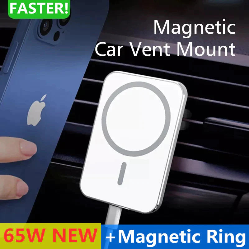Magnetische Handyhalterung Auto mit Schnellladung (MagSafe, 65W) / Magnetic Car Phone Mount with Fast Wireless Charging – Air Vent Holder