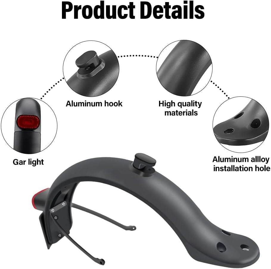 Hinterer Kotflügel Electric Scooter, E Scooter Schutzblech Hinten, Hinteres Schutzblech Kompatibel Für Xiao-Mi E Roller Mi M365 1S Pro Pro 2, E Roller Zubehör, Ersatzteil