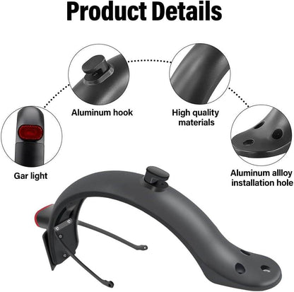 Hinterer Kotflügel Electric Scooter, E Scooter Schutzblech Hinten, Hinteres Schutzblech Kompatibel Für Xiao-Mi E Roller Mi M365 1S Pro Pro 2, E Roller Zubehör, Ersatzteil