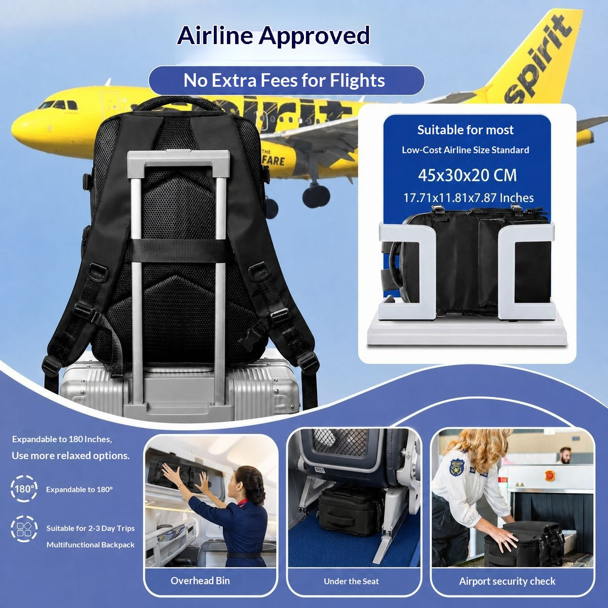 The Vacuum Compression Travel Bag – Travel Bag with Vacuum Pump & 16" Laptop Sleeve, detail view 4