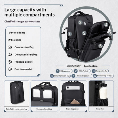 The Vacuum Compression Travel Bag – Travel Bag with Vacuum Pump & 16" Laptop Sleeve, detail view 2