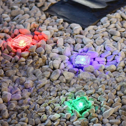 Solar-Gartenleuchten Eiswürfel-Optik (4er-Set, wasserdicht) / Solar Garden Lights – Ice Cube Pathway Lamps (Waterproof Outdoor Set)