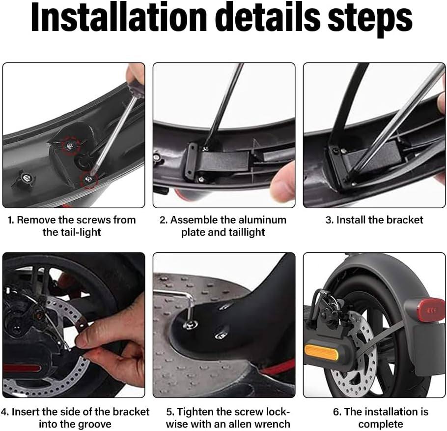 Hinterer Kotflügel Electric Scooter, E Scooter Schutzblech Hinten, Hinteres Schutzblech Kompatibel Für Xiao-Mi E Roller Mi M365 1S Pro Pro 2, E Roller Zubehör, Ersatzteil