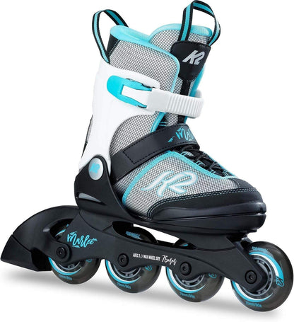 K2 Mädchen Marlee verstellbarer Inline Skate mit Softboot, 70mm Rollen und traditioneller Schnürung