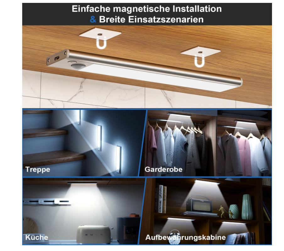 Under-Unit Light Kitchen LED Cabinet Lighting Motion Sensor 2 Pack