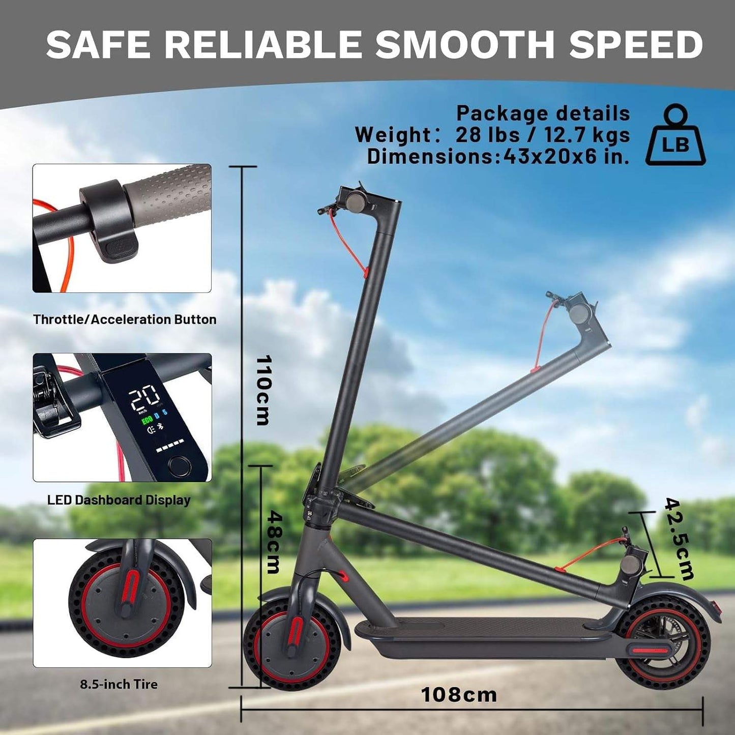 Kukirin E-Scooter Mit Straßenzulassung Für Erwachsene, 58 Km Reichweite, Max. 20 Km/H, Höhenverstellbarer Lenker, 9/11 Zoll All-Terrain-Reifen, Doppelfederung, Ideal Für Stadt & Offroad Erwachsene
