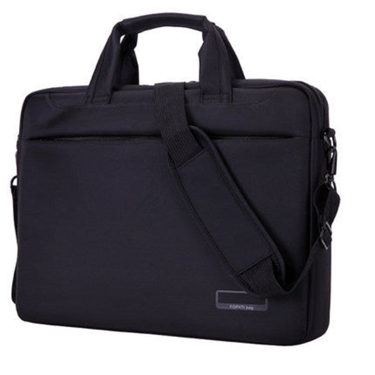 Padded laptop sleeve bag with shoulder strap and accessory pockets