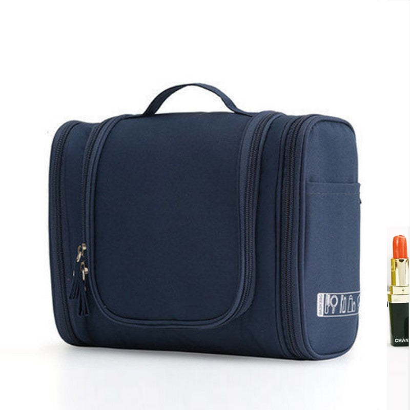 Water-Resistant Travel Cosmetic Bag in Navy Blue