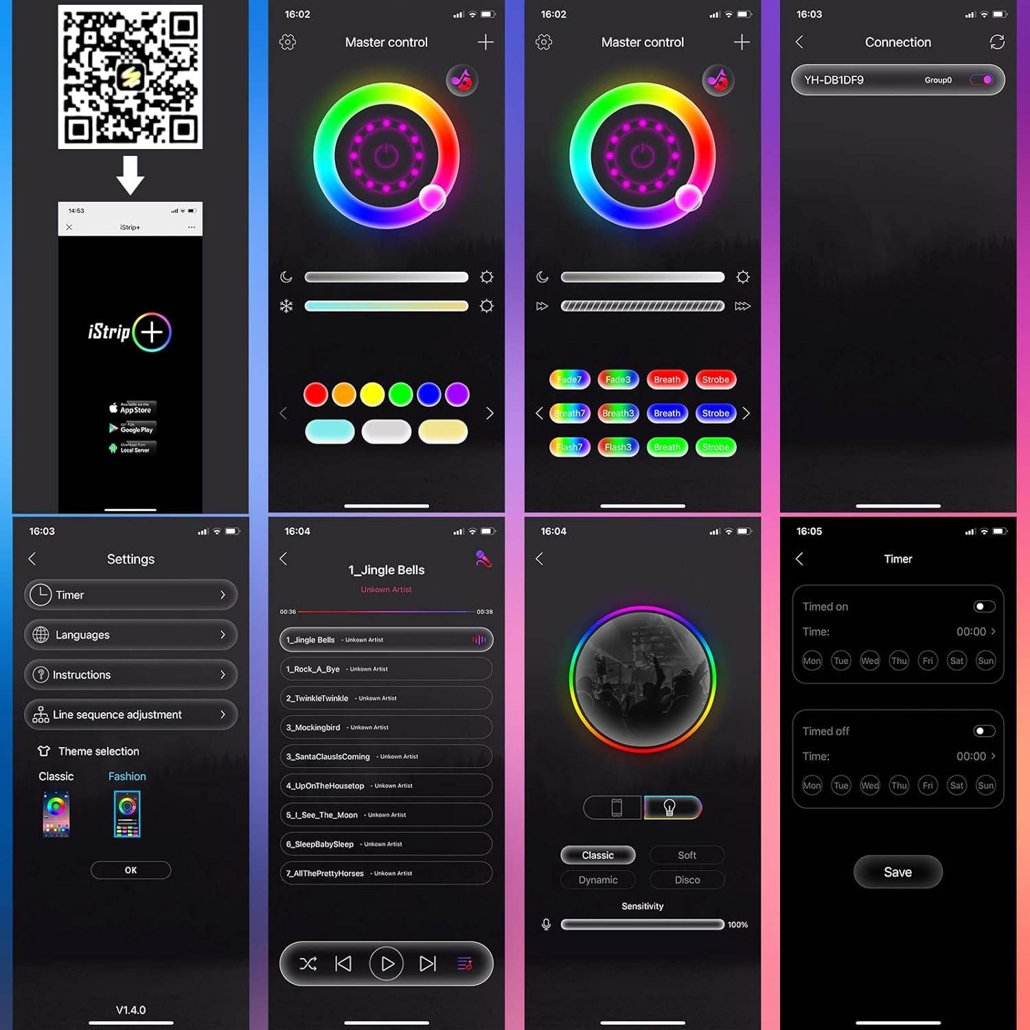 Diyife 6M LED Strip [App Smart Steuerung], RGB LED Streifen Bluetooth-Verbindung, Usb-Schnittstelle Lichterkette Band, Musik/Sprachsynchronisation Farbe Ändern DIY Fernseher, Sofa, Vorhang