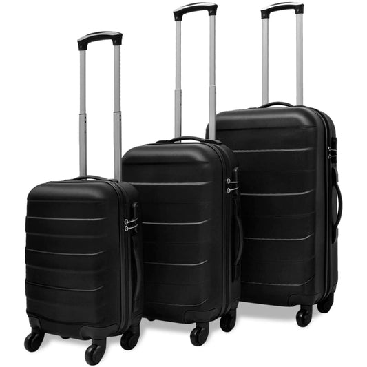 3-piece hardshell suitcase set with four spinner wheels