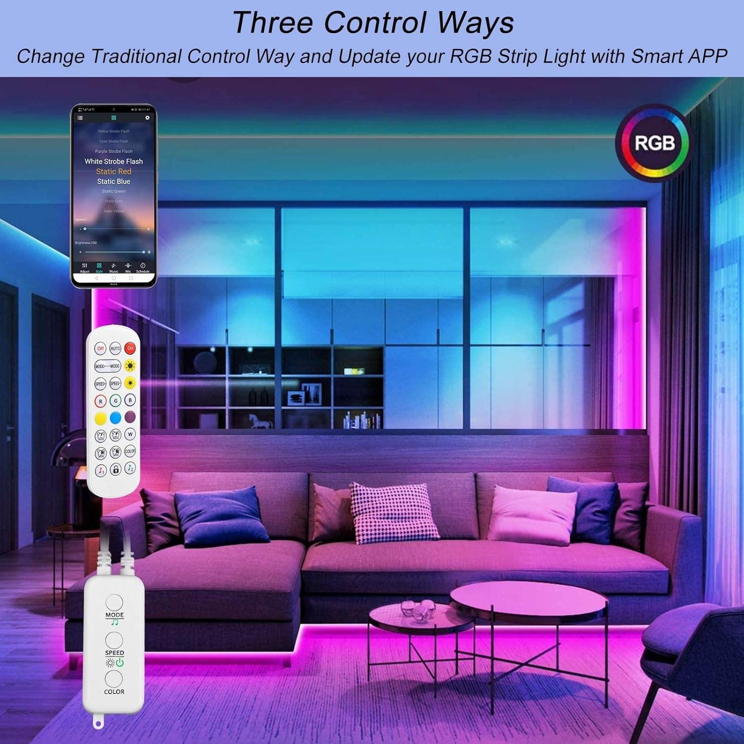 Sunity Bluetooth LED Streifen Steuerung Mit Netzteil (2 Anschlüsse Mit 12V Netzteil)