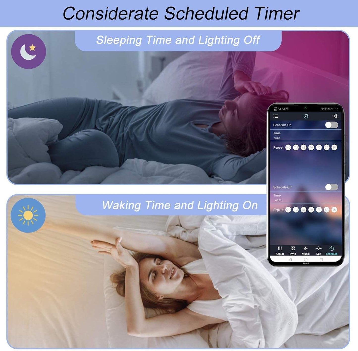Sunity Bluetooth LED Streifen Steuerung Mit Netzteil (2 Anschlüsse Mit 12V Netzteil)