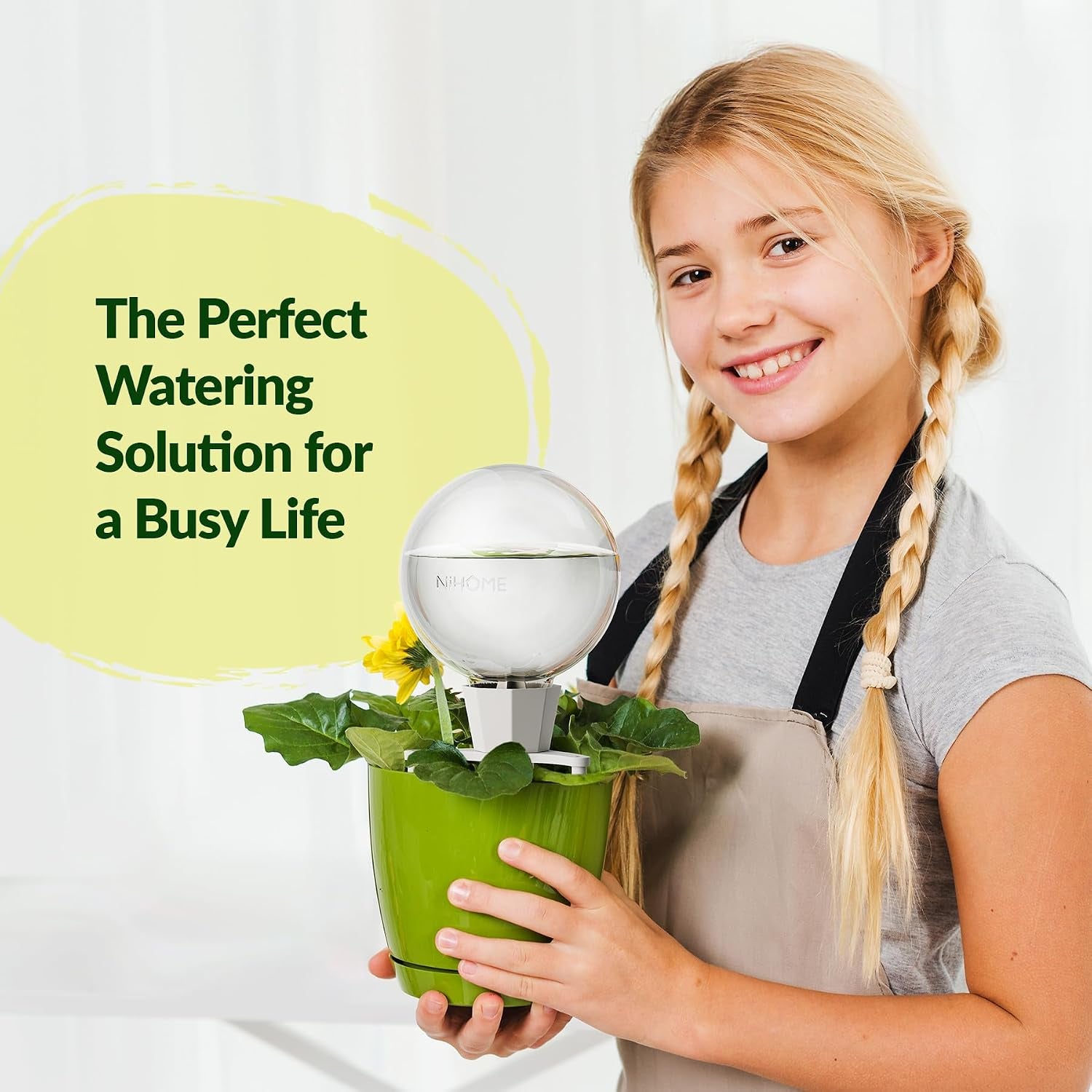4 Stück Bewässerungskugeln Für Zimmerpflanzen, Selbstbewässerung Wasserspender Pflanzen Mit Tonbasis, Automatische Pflanzen Bewässerung, Plant Self-Watering Globes (Weiß)