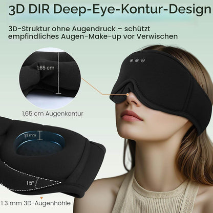 MUSICOZY Bambus-Baumwolle Schlafmaske Mit Kopfhörer, 3D Schlafkopfhörer Bluetooth V5.4 Augenmaske Schlafmaske Für Seitenschläfer, Sleep Mask Waschbar Schlafbrille Mit Mikrofon Für Herren/Frauen