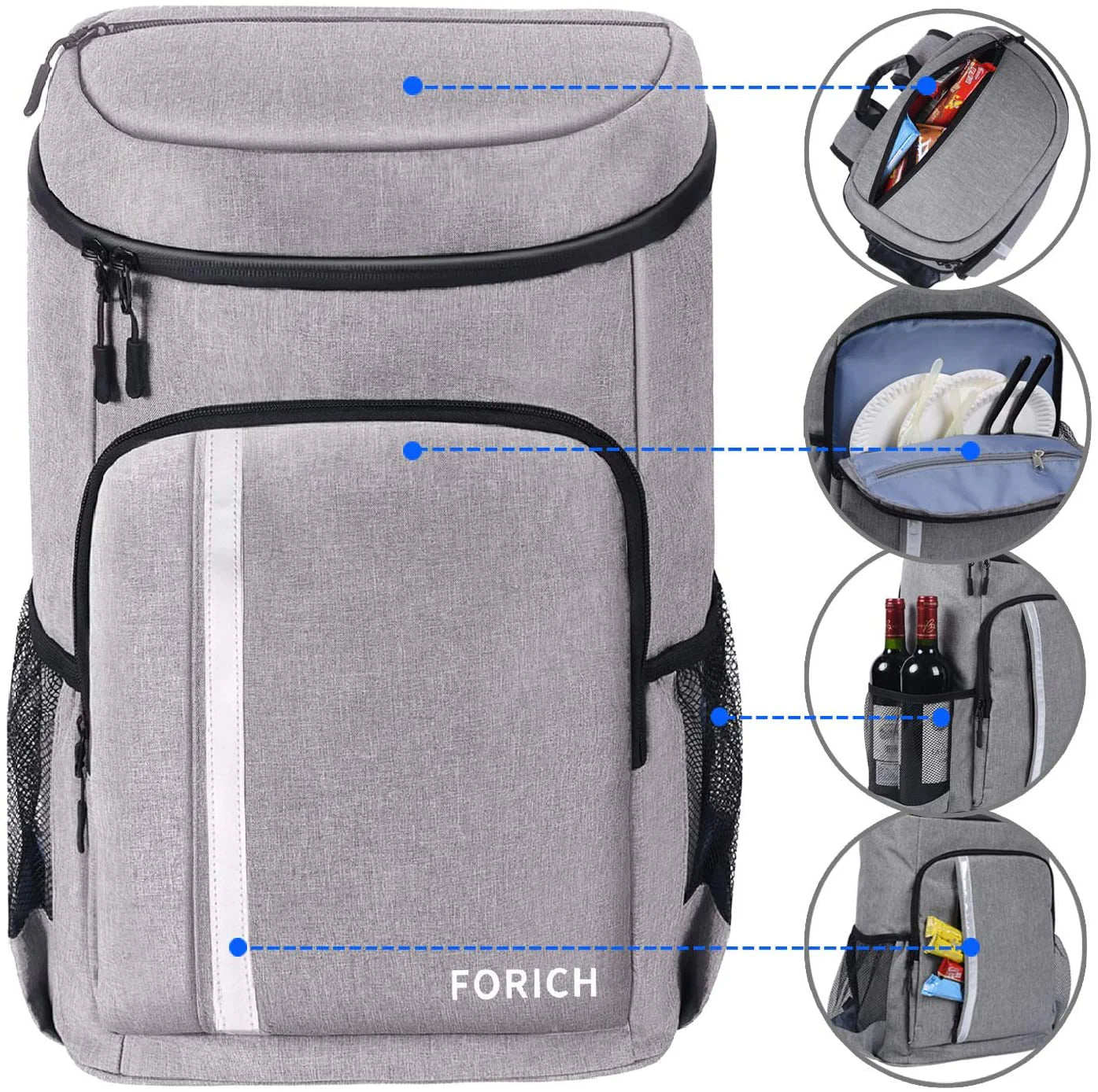 Kühlrucksack auslaufsicher & isoliert (30 Dosen) / Insulated Cooler Backpack – Leakproof Soft Cooler for Beach, Picnic & Camping