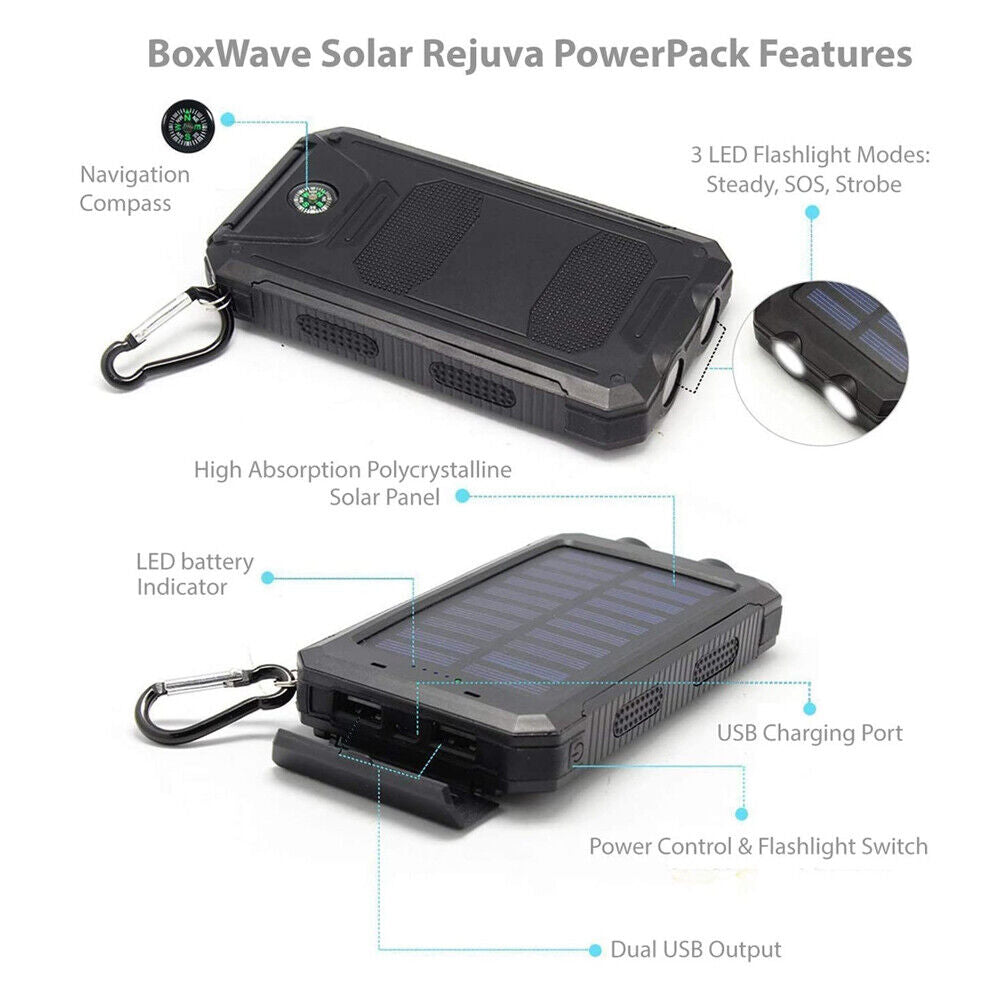 Solar-Powerbank 10.000 mAh wasserdicht mit LED-Lampe – Waterproof Solar Power Bank