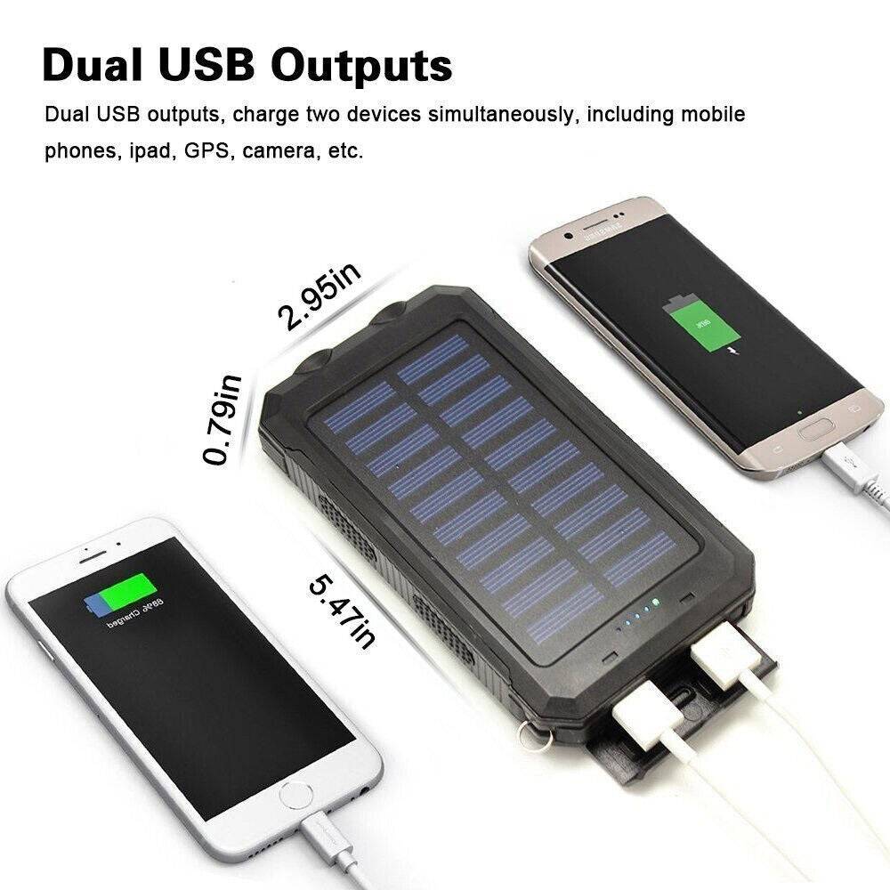Solar-Powerbank 10.000 mAh wasserdicht mit LED-Lampe – Waterproof Solar Power Bank