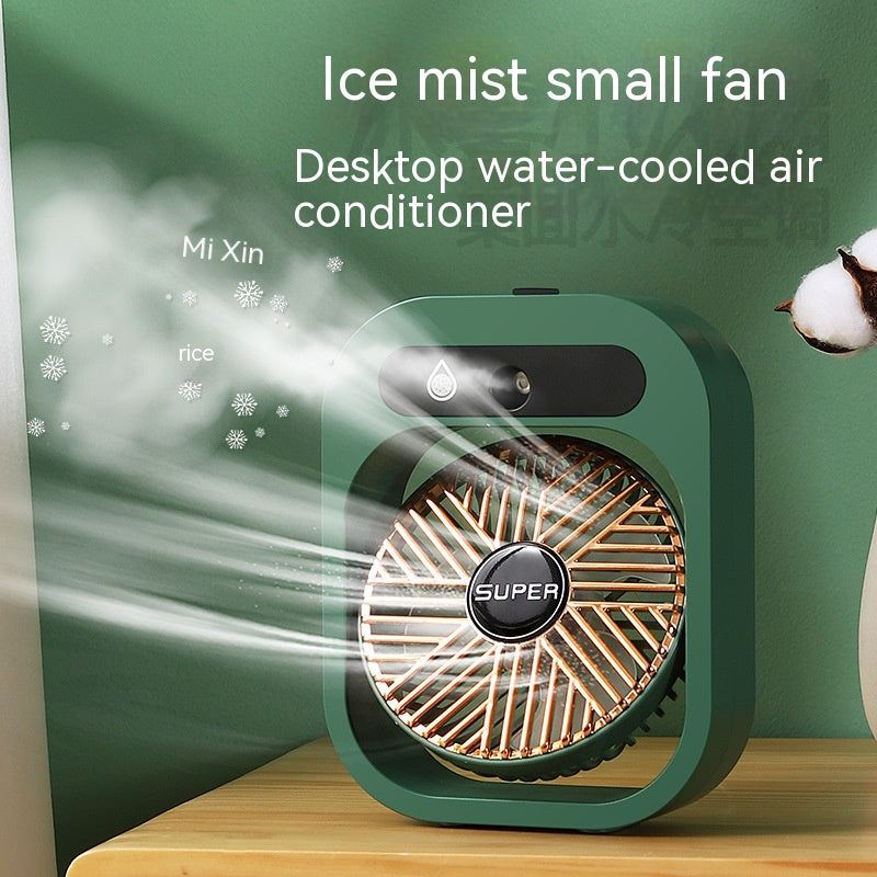 Stay Cool Anywhere: Portable USB Rechargeable Misting Fan & Humidifier with 3 Speed Settings