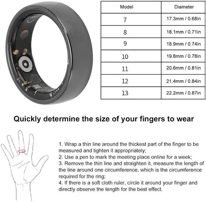 NFC Smart Ring, Health Tracker Ring Mit Multi Sport Modus, Schrittzähler, IP68 Wasserresistenz Für Den Täglichen Gebrauch
