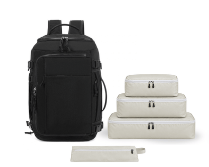 Smart Traveler Set – expandable carry-on travel backpack with four packing organizers