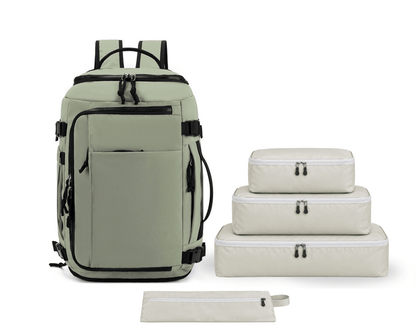 Smart Traveler Set in Emerald – Carry-On Backpack & 4 Organizers