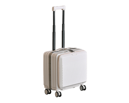 18-inch front-opening cabin suitcase with spinner wheels