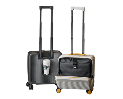 The Front-Open Cabin Case – Front-Opening 18" Cabin Suitcase with Spinner Wheels, detail view 2