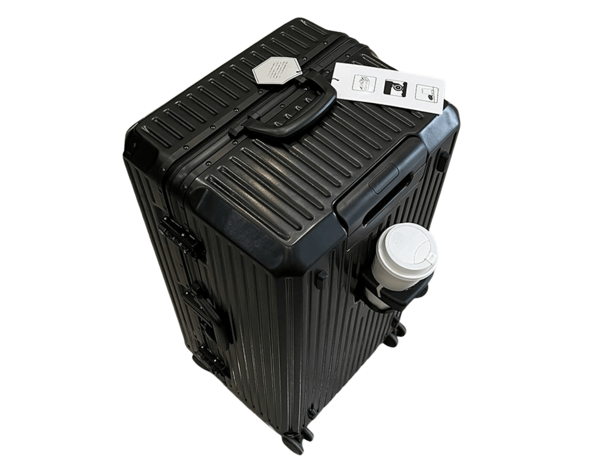 The Aluminium Trunk Suitcase in Black – Aluminium Frame Hardshell Suitcase with TSA Lock