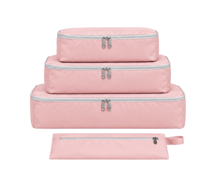 The Packing Cube Set in Light Pink – 3 packing cubes and slim pouch