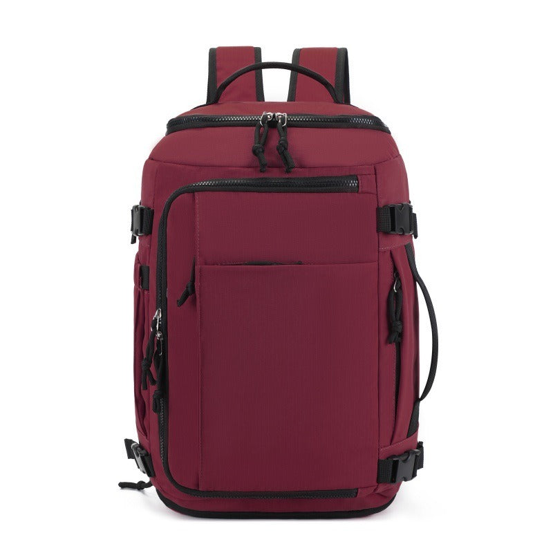 The Travel Bag in Maple Leaves Red – Expandable 28–38 L Travel Backpack