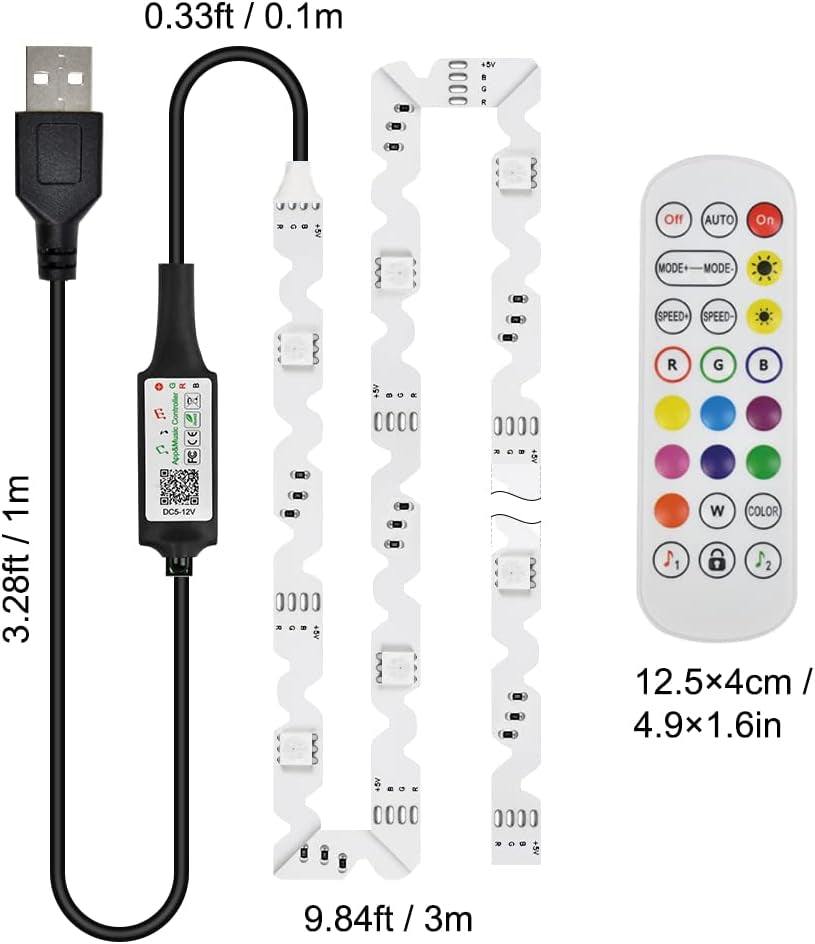 LED TV Hintergrundbeleuchtung, 5M RGB TV Beleuchtung Für 60 Bis 80 Zoll, TV LED Strip, App-Steuerung, USB LED Streifen Für HDTV, PC Bildschirm, Schlafzimmer, Spielzimmer, Raumdekoration
