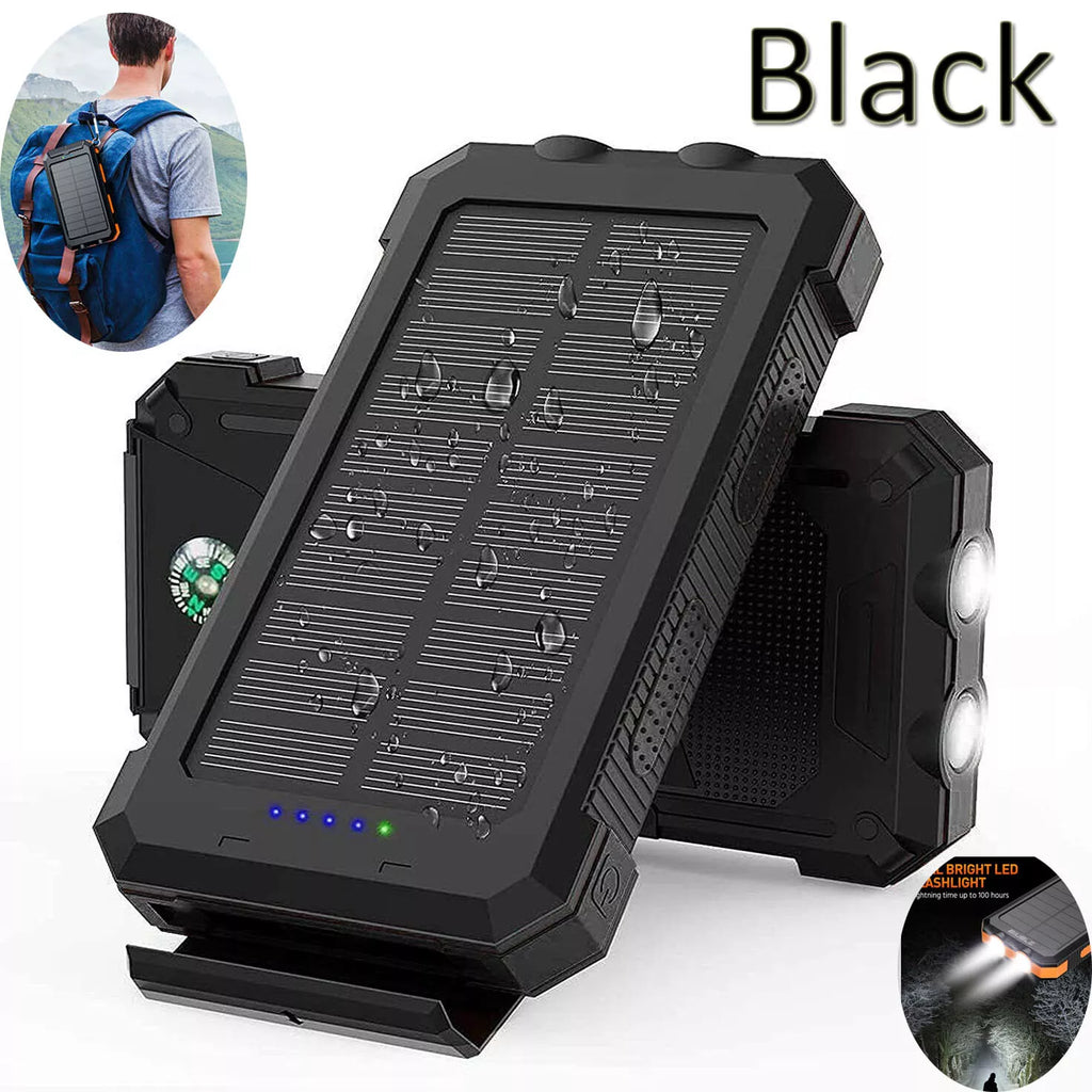 Solar-Powerbank 10.000 mAh wasserdicht mit LED-Lampe – Waterproof Solar Power Bank
