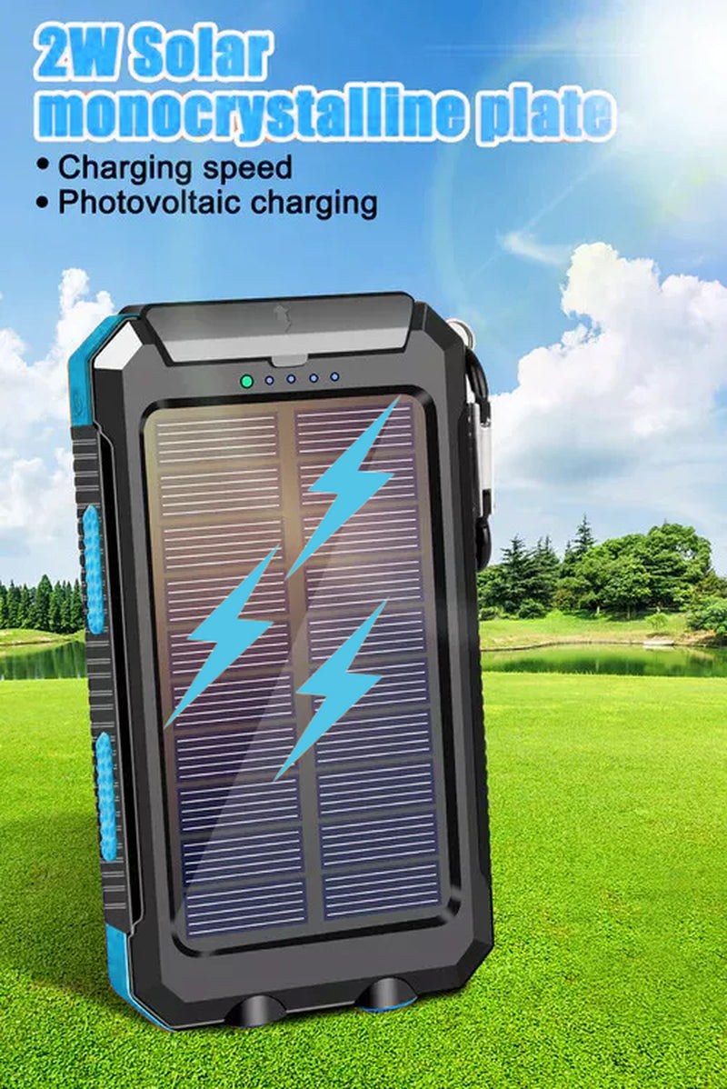 Solar-Powerbank 10.000 mAh wasserdicht mit LED-Lampe – Waterproof Solar Power Bank