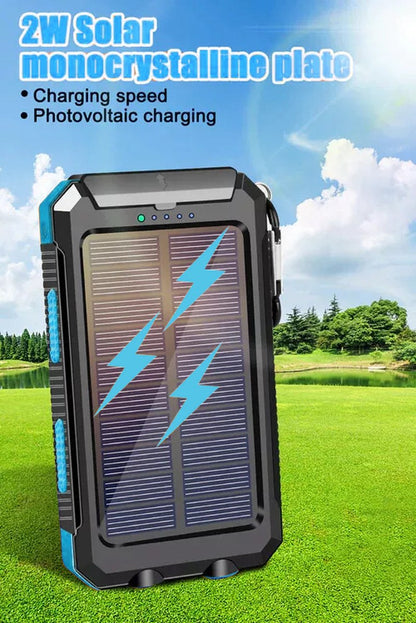 Solar-Powerbank 10.000 mAh wasserdicht mit LED-Lampe – Waterproof Solar Power Bank